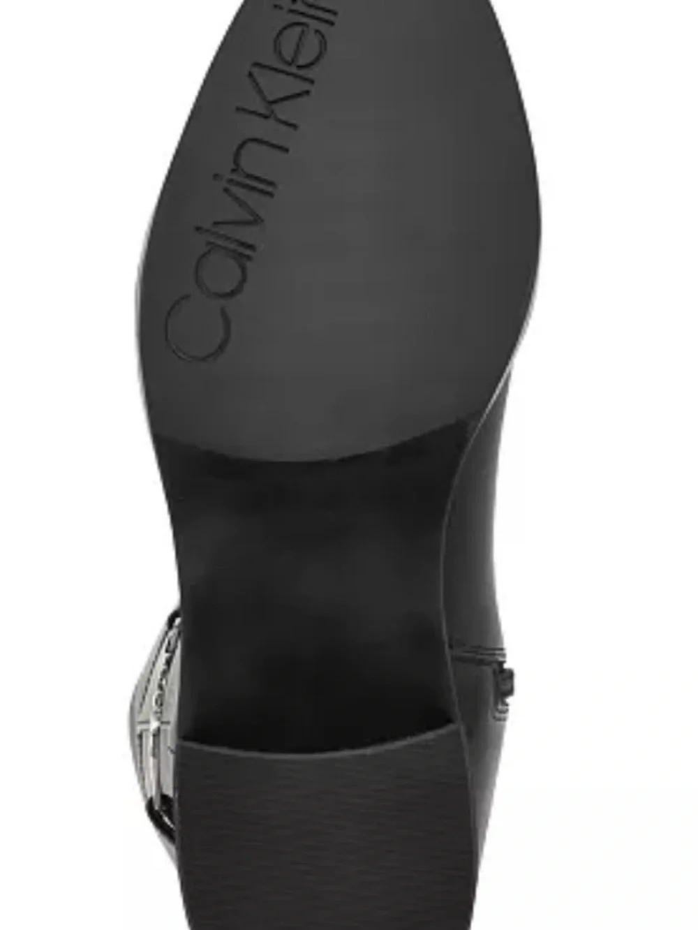 Calvin Klein Black Over-the-Knee Logo Strap Boots